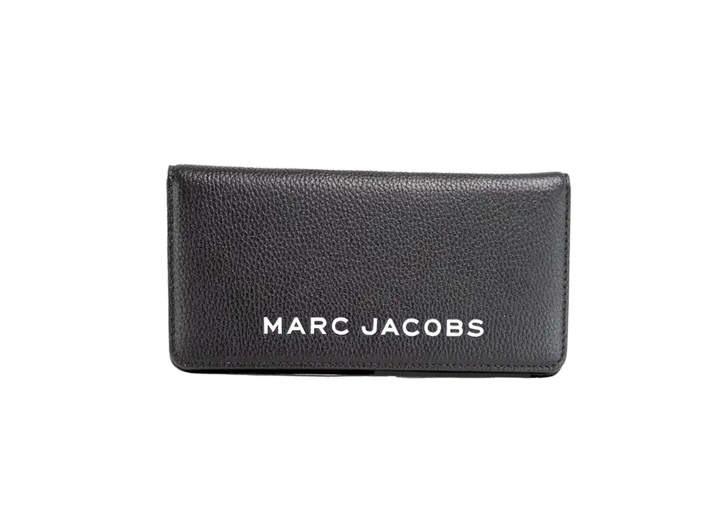 Marc Jacobs Slim Black Leather Open Face Snap Wallet
