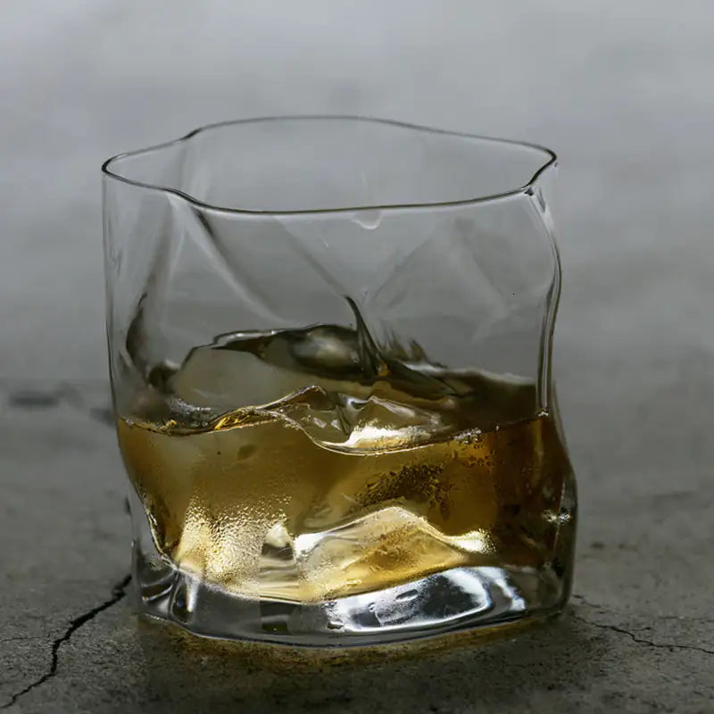 Crumple Japanese Style Whiskey Glass. Gifts for Him