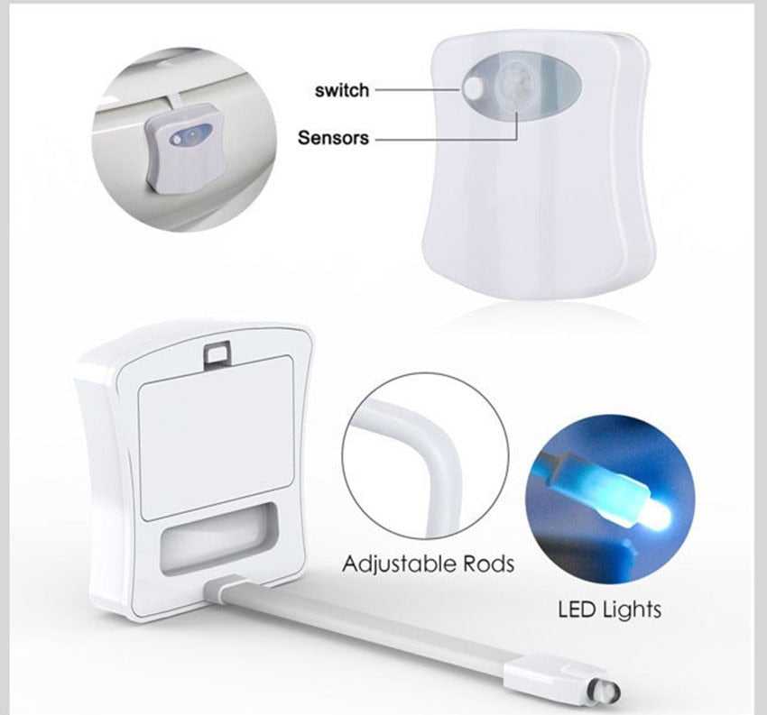 Night Light Gadget for Toilet Bowl Funny LED Motion Light