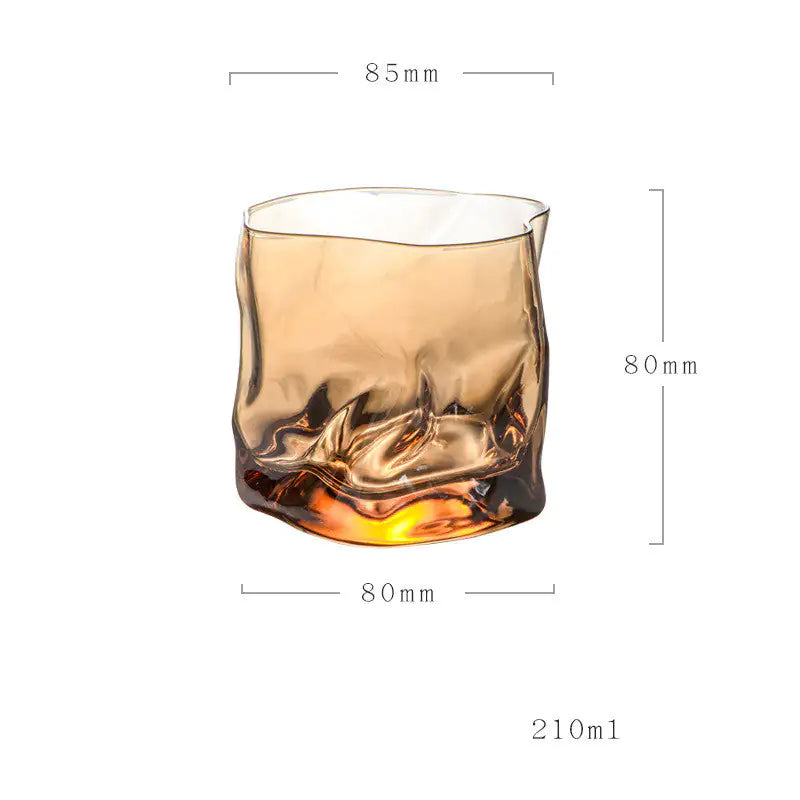 Unique Irregular-Shaped Whiskey Glass. Gifts For Him