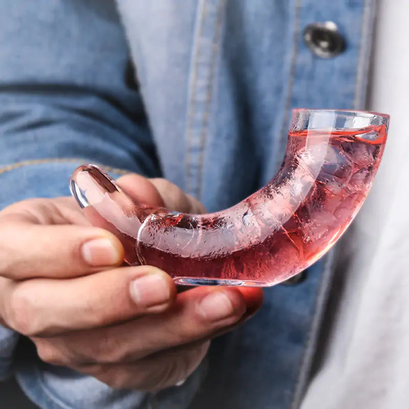 Ox Horn Shaped Glass. Gifts For Him
