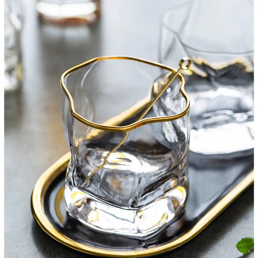 Unique Irregular-Shaped Whiskey Glass. Gifts For Him