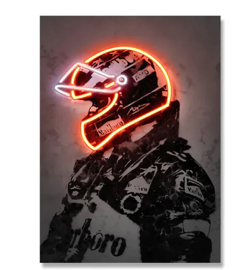 Neon Glow Retro Helmet Art