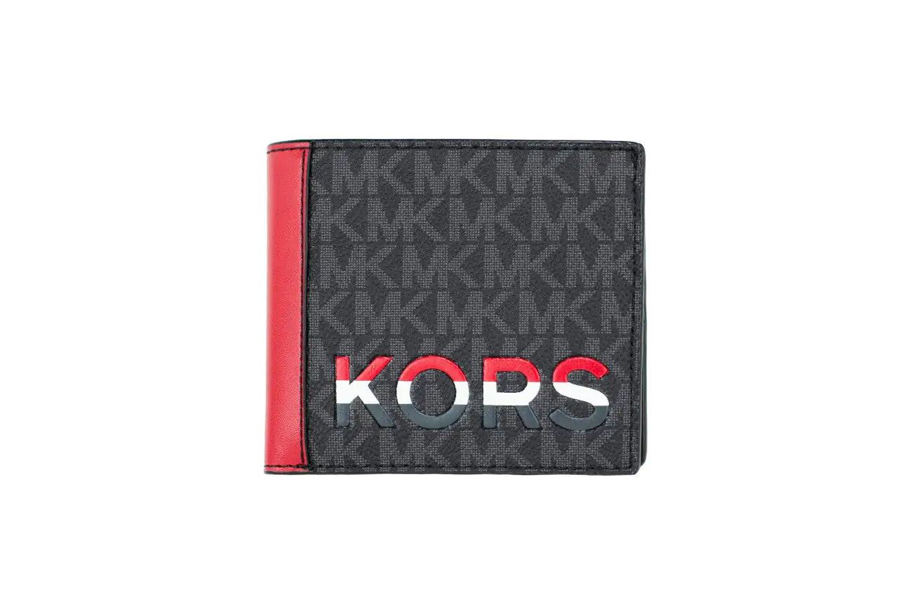Michael Kors Cooper Black Flame Signature Leather Graphic Logo Wallet