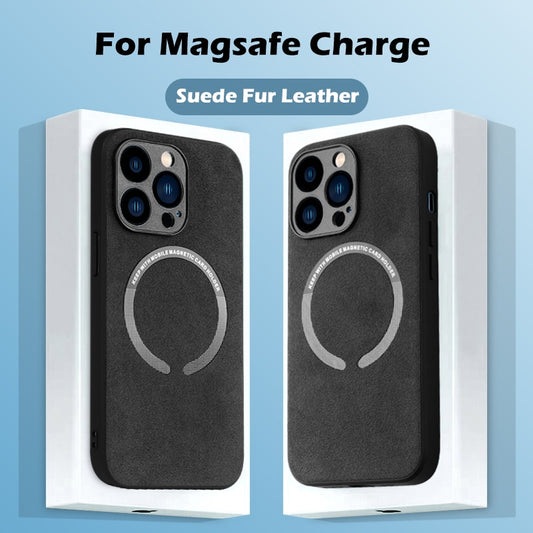 Suede Leather Magnetic  iPhone Case(Magsafe)