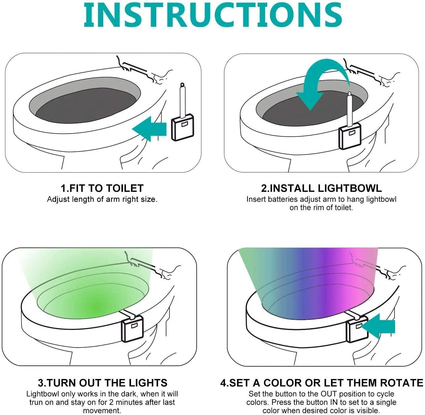 Waterproof Toilet Backlight