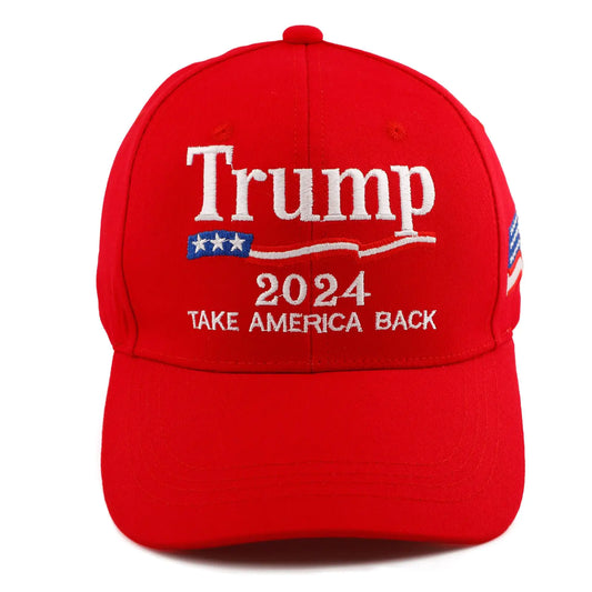 Trump 45-47  Make America Great Again Hat Embroidered Adjustable Baseball Cap One Size Red