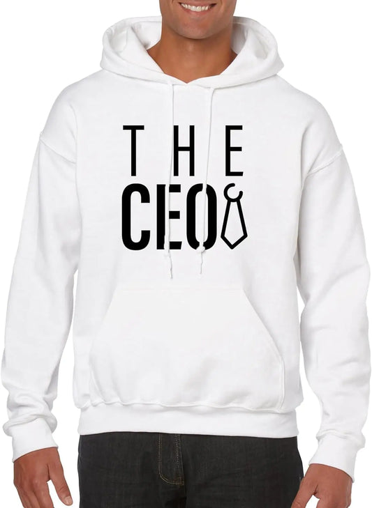 THE CEO Men’s Hoodie (as1, alpha, one_size, regular, regular, Standard, White, 2XL). Apparel