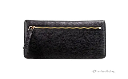 Marc Jacobs Slim Black Leather Open Face Snap Wallet