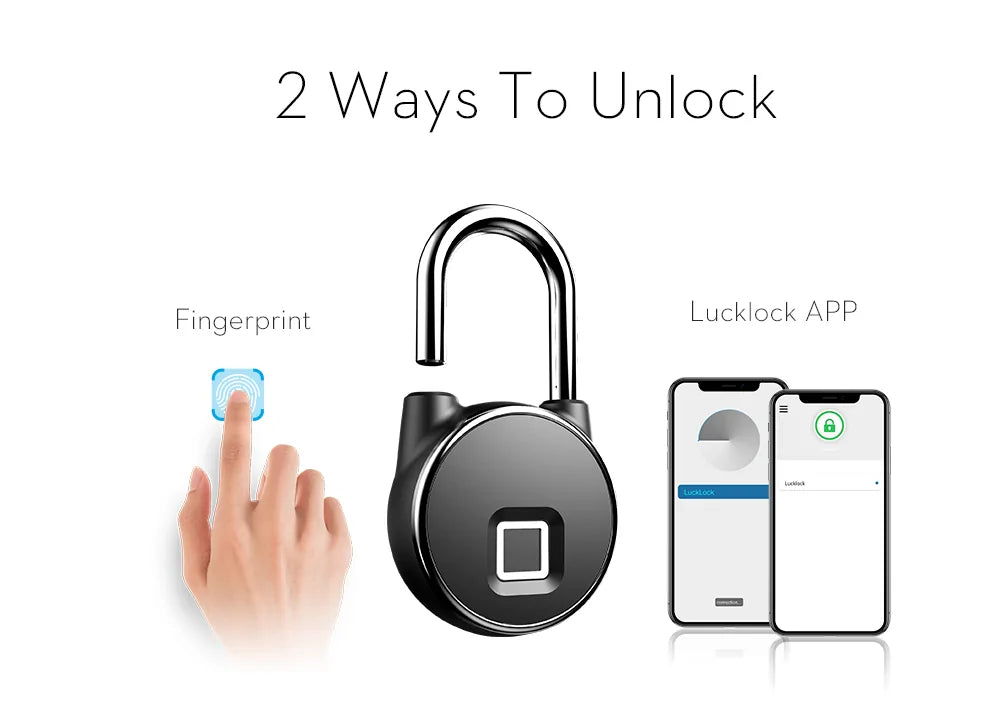 USB Rechargeable Bluetooth Fingerprint Padlock