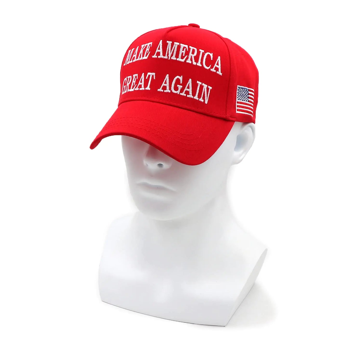 Make America Great Again Donald Trump  with USA Flag Embroidery Adjustable Baseball Cap Maga-1pcs Red One Size-Medium