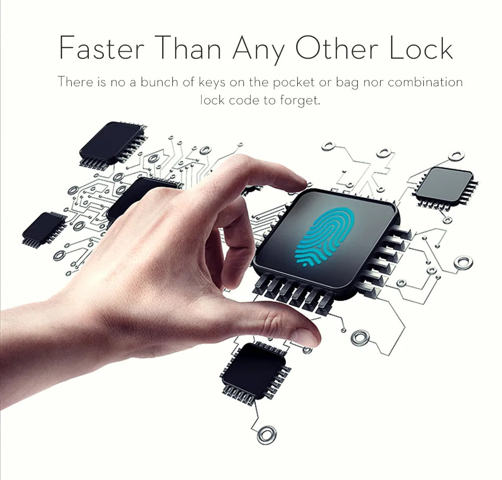 USB Rechargeable Bluetooth Fingerprint Padlock