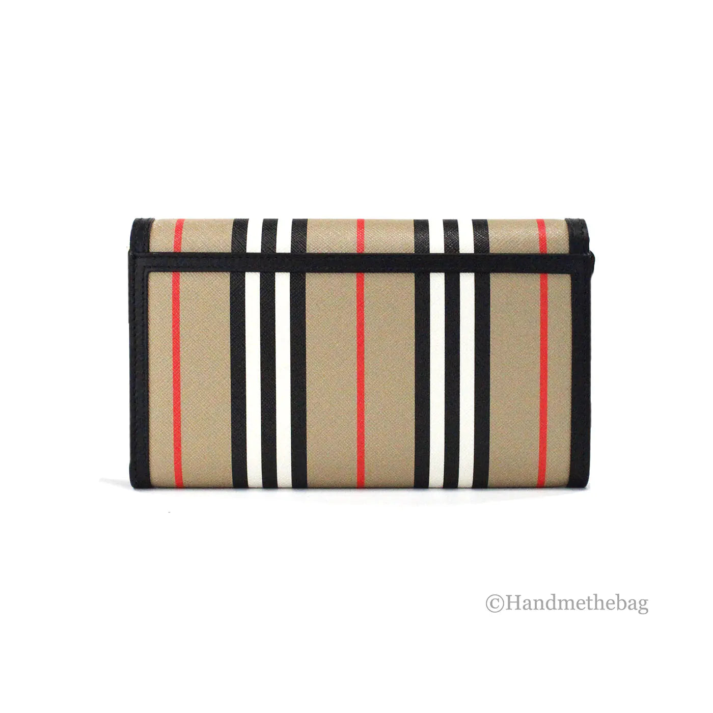 Burberry Hannah Icon Stripe Archive Black Wallet Crossbody Bag