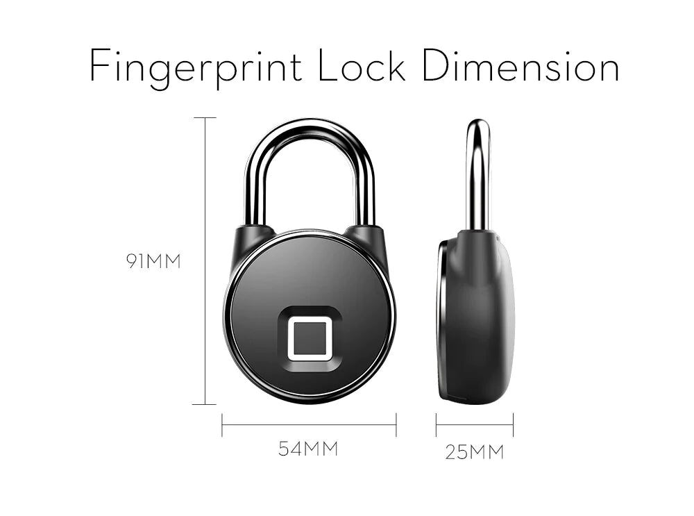 USB Rechargeable Bluetooth Fingerprint Padlock