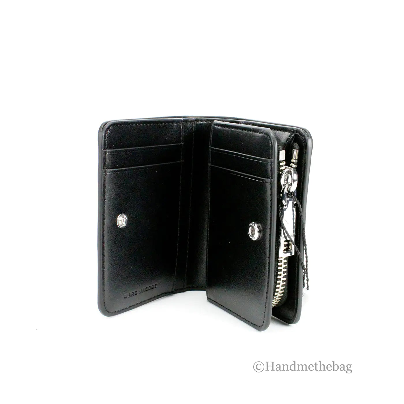 Marc Jacobs Mini Black Leather Compact Coin Pouch Wallet