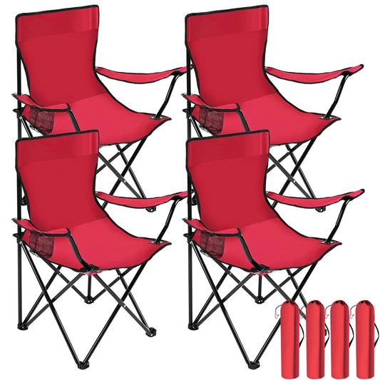Red Easy-Fold Camping Chairs