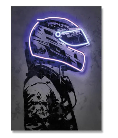 Neon Glow Retro Helmet Art