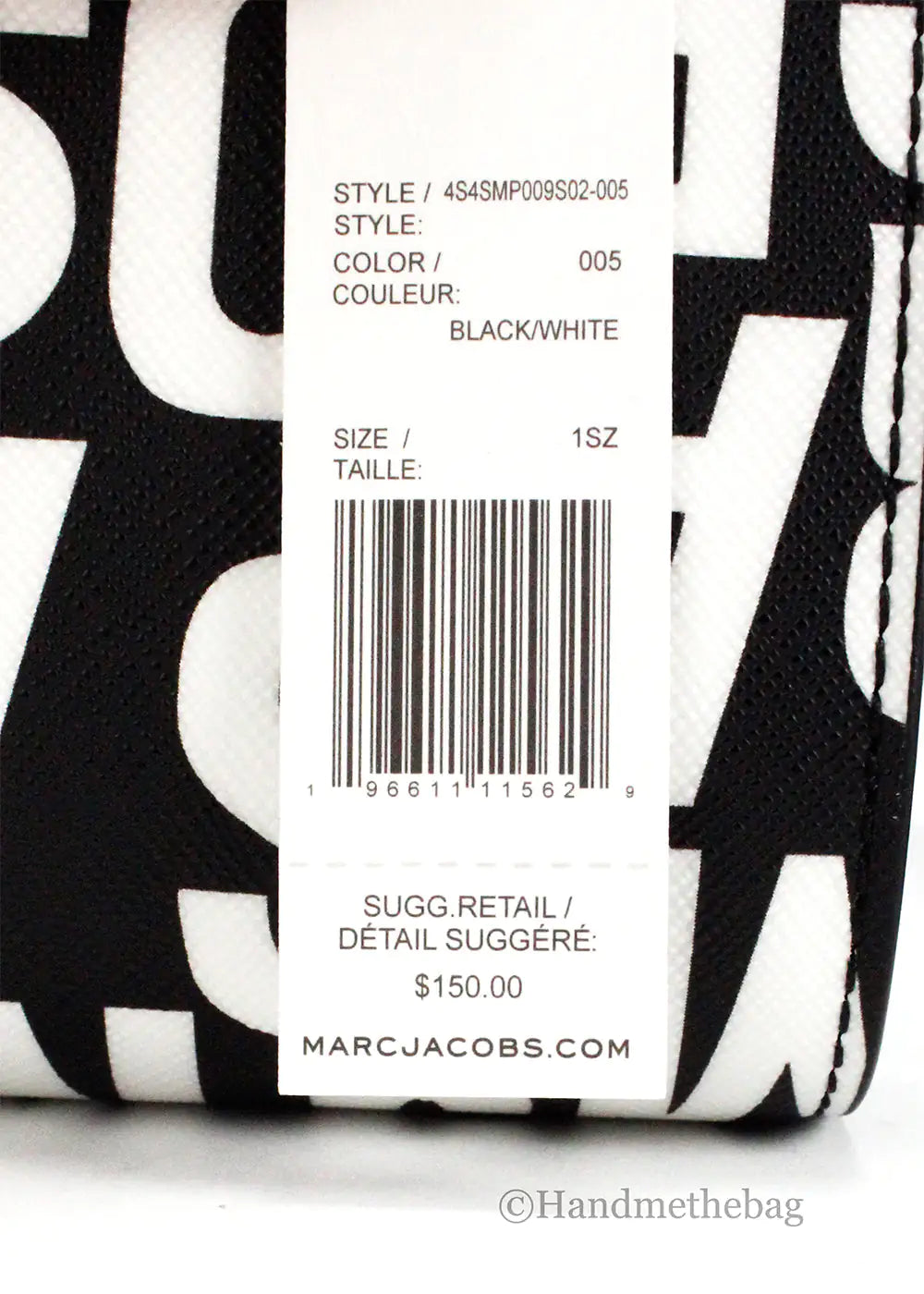 Marc Jacobs Mini Black White Monogram Coin Pouch Wallet