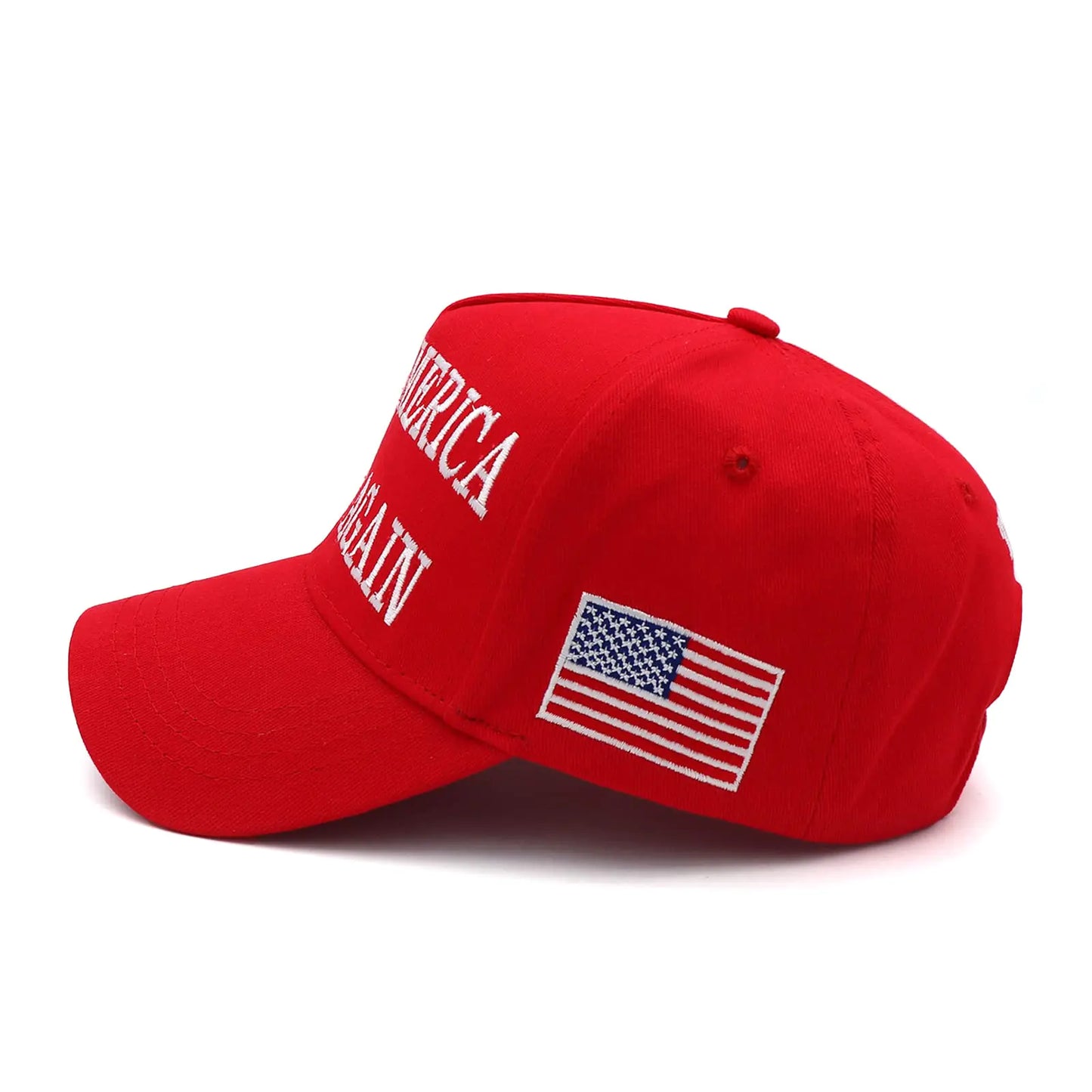 Make America Great Again Donald Trump  with USA Flag Embroidery Adjustable Baseball Cap Maga-1pcs Red One Size-Medium